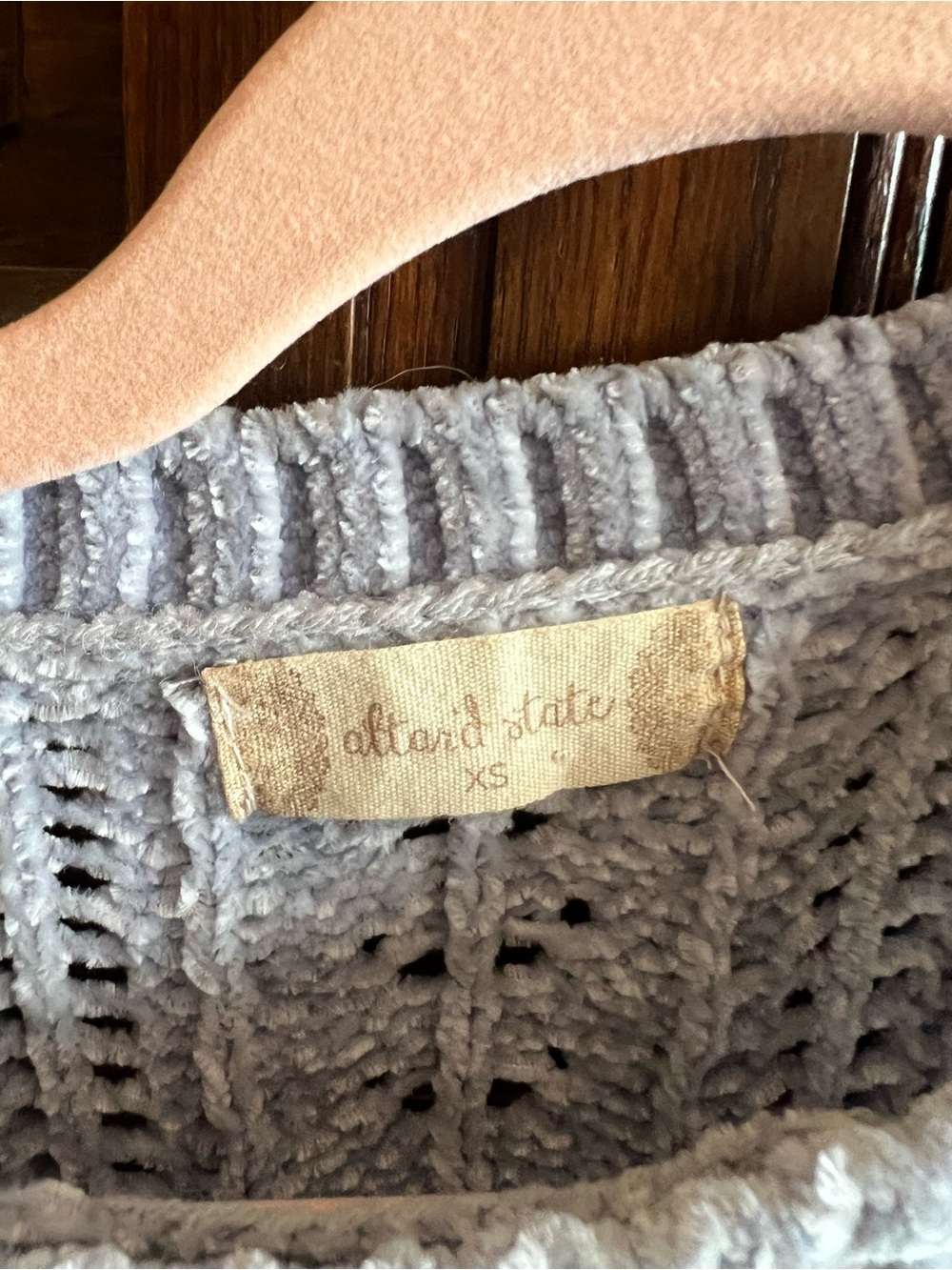 ALTARD STATE CHENILLE CROPPED SWEATER LIGHT BLUE SOFT SIZE XS - Picture 2 of 3